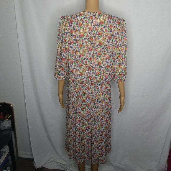 Breli Originals Vintage Floral Dress 1/2 Sleeve Plus Size 14 - Picture 7 of 9